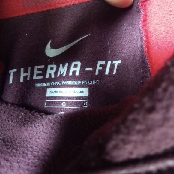 NIKE hoodie pullover thermafit sweatshirt men's Large - cr - Picture 4 of 4